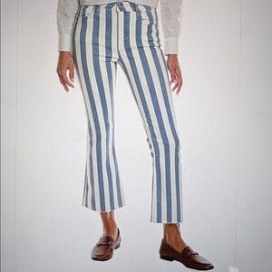 Frame le Crop stripe mini boot mid rise bootcut jeans